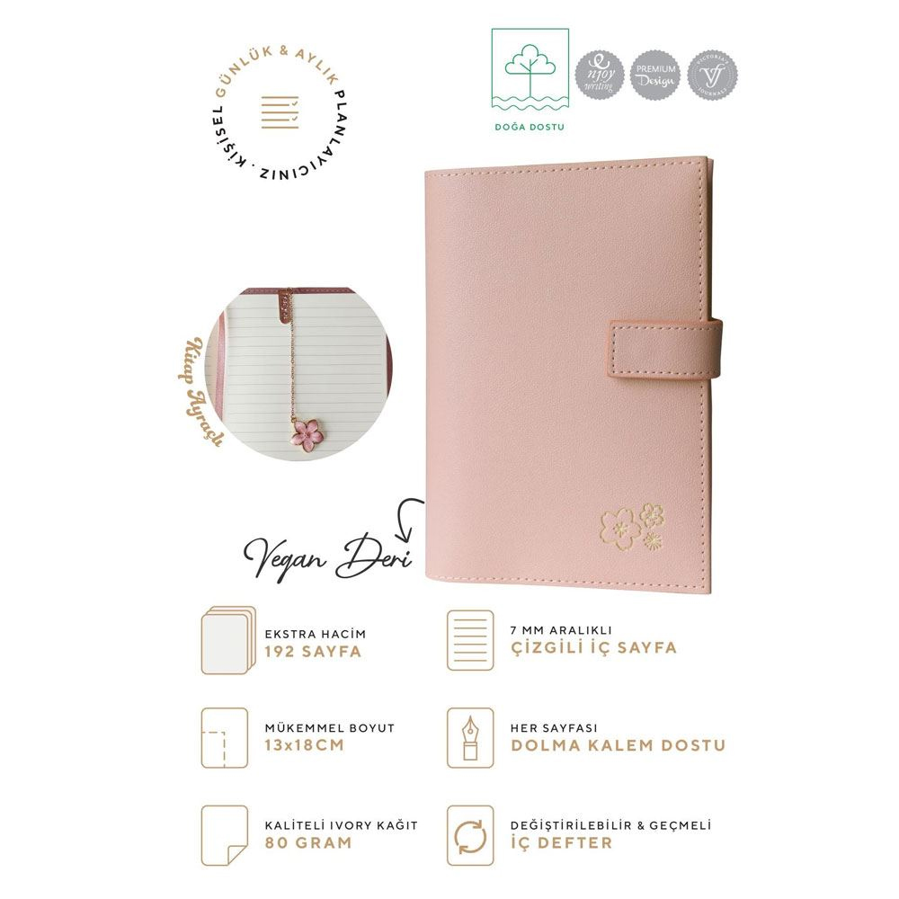 VJ KUTULU DEFTER 13X18 CM IVORY 96 YP KİTAP AYRAÇLI 124-1059