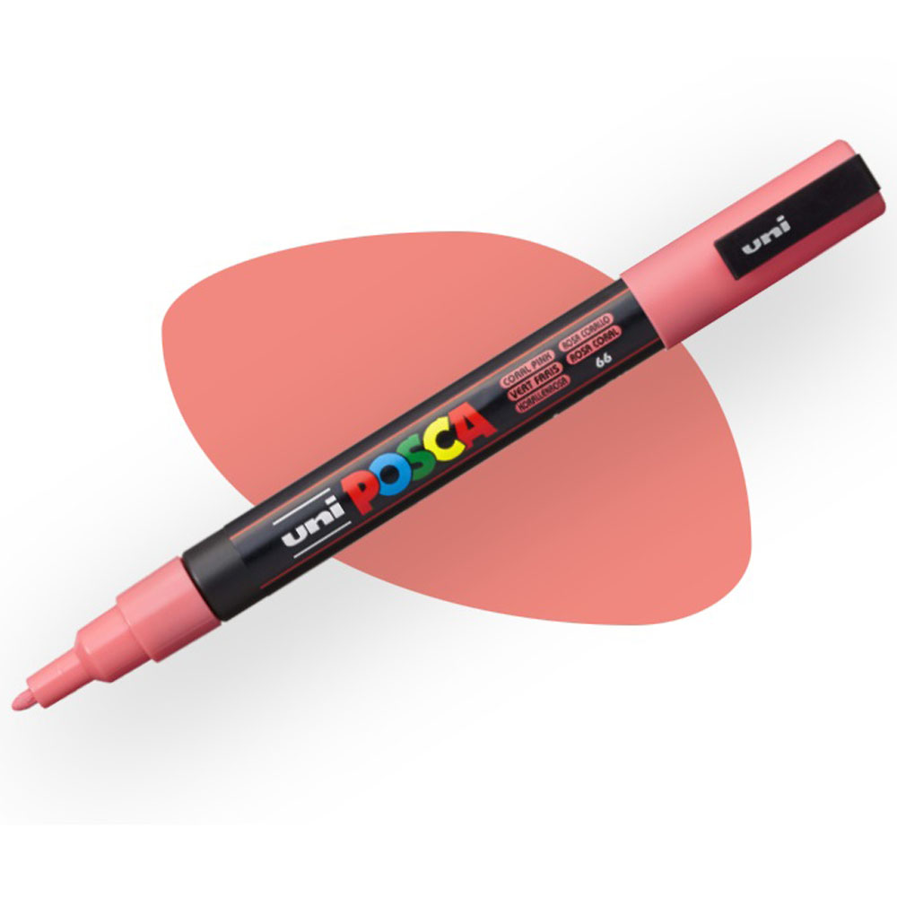 UNİ-BALL POSCA 0.9-1.3 SU BAZLI BOYAMA MARKÖRÜ MERCAN PEMBEN PC-3M