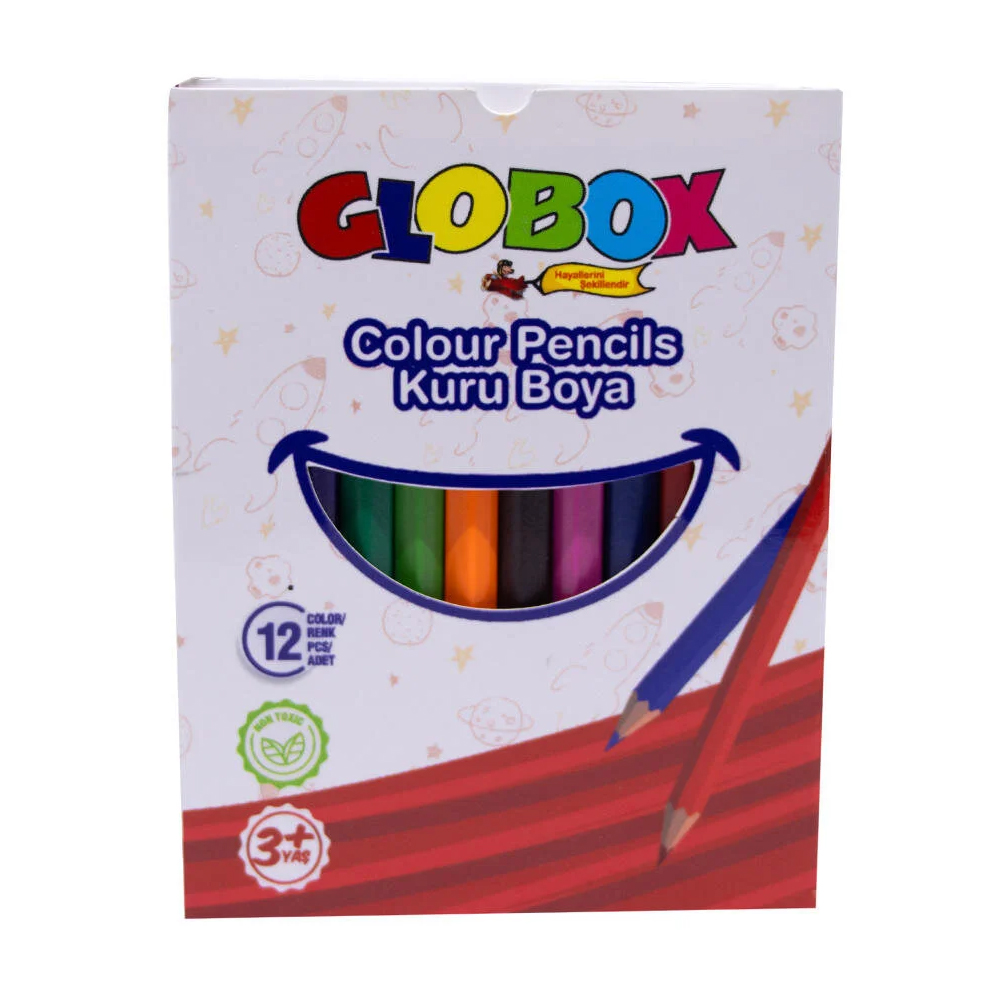GLOBOX KURU BOYA KISA 12 Lİ 3670