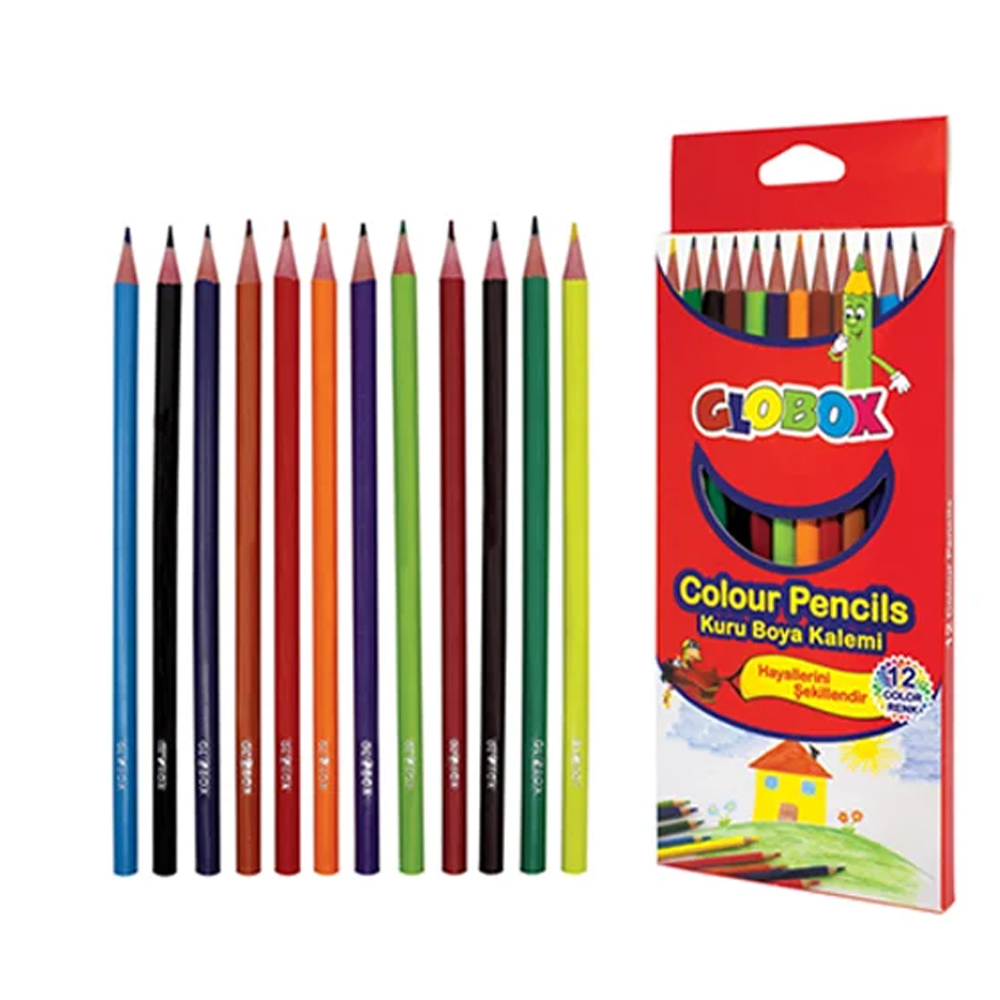 GLOBOX KURU BOYA UZUN 12 RENK 6897