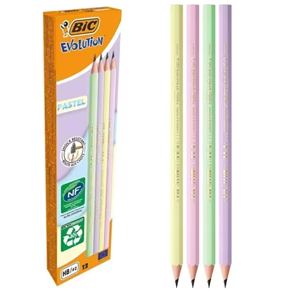 BİC KURŞUN KALEM EVOL PASTEL 12 Lİ 518307