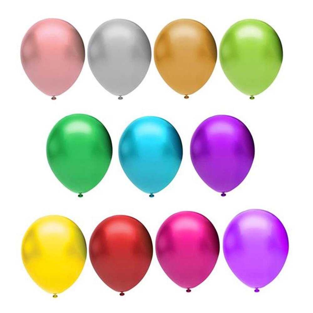 BALONEVİ BALON 12" KARIŞIK BASKISIZ METALİK RENK 100 LÜ