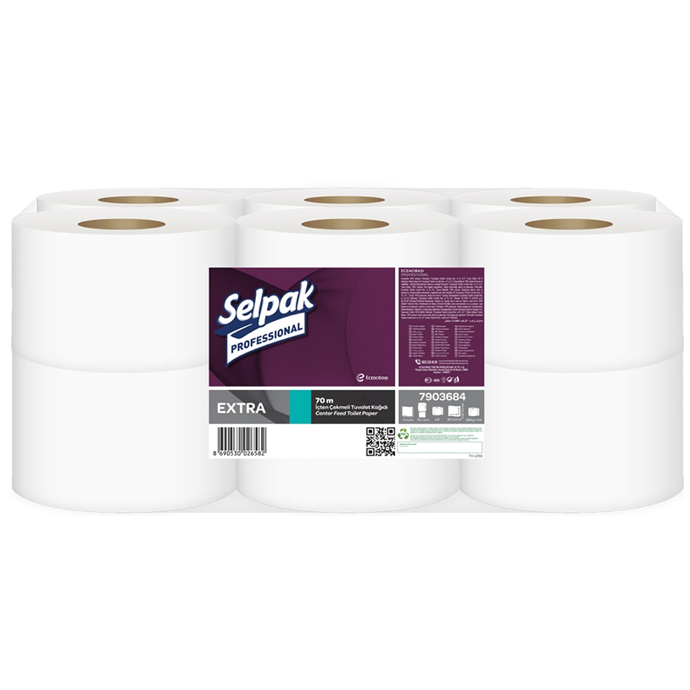 Selpak Tuvalet Kağıdı Professional İçten Çek 70 Mt 12Pk/Kl - 12'li Koli