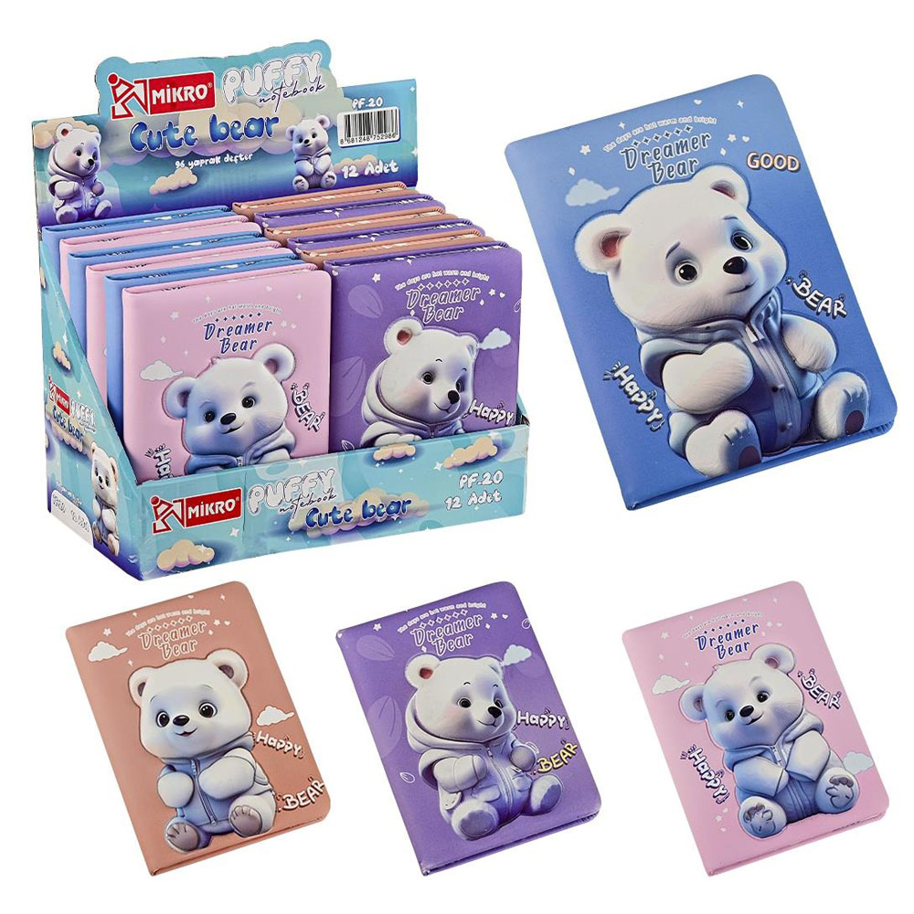 MİKRO NOT DEFTERİ PUFFY CUTE BEAR GİRL PF-20