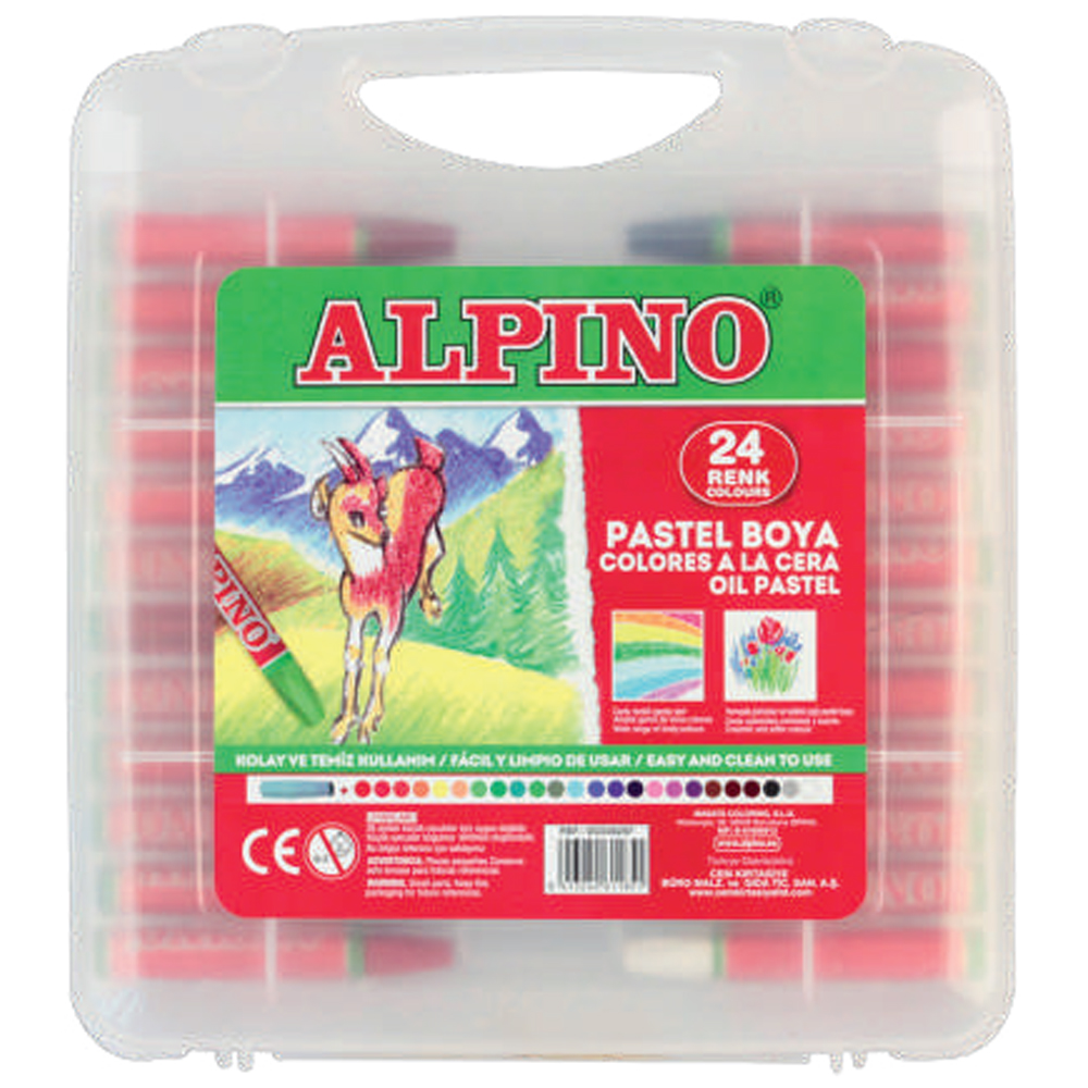 ALPİNO PASTEL BOYA PLASTİK KUTULU 24 LÜ DC-038297