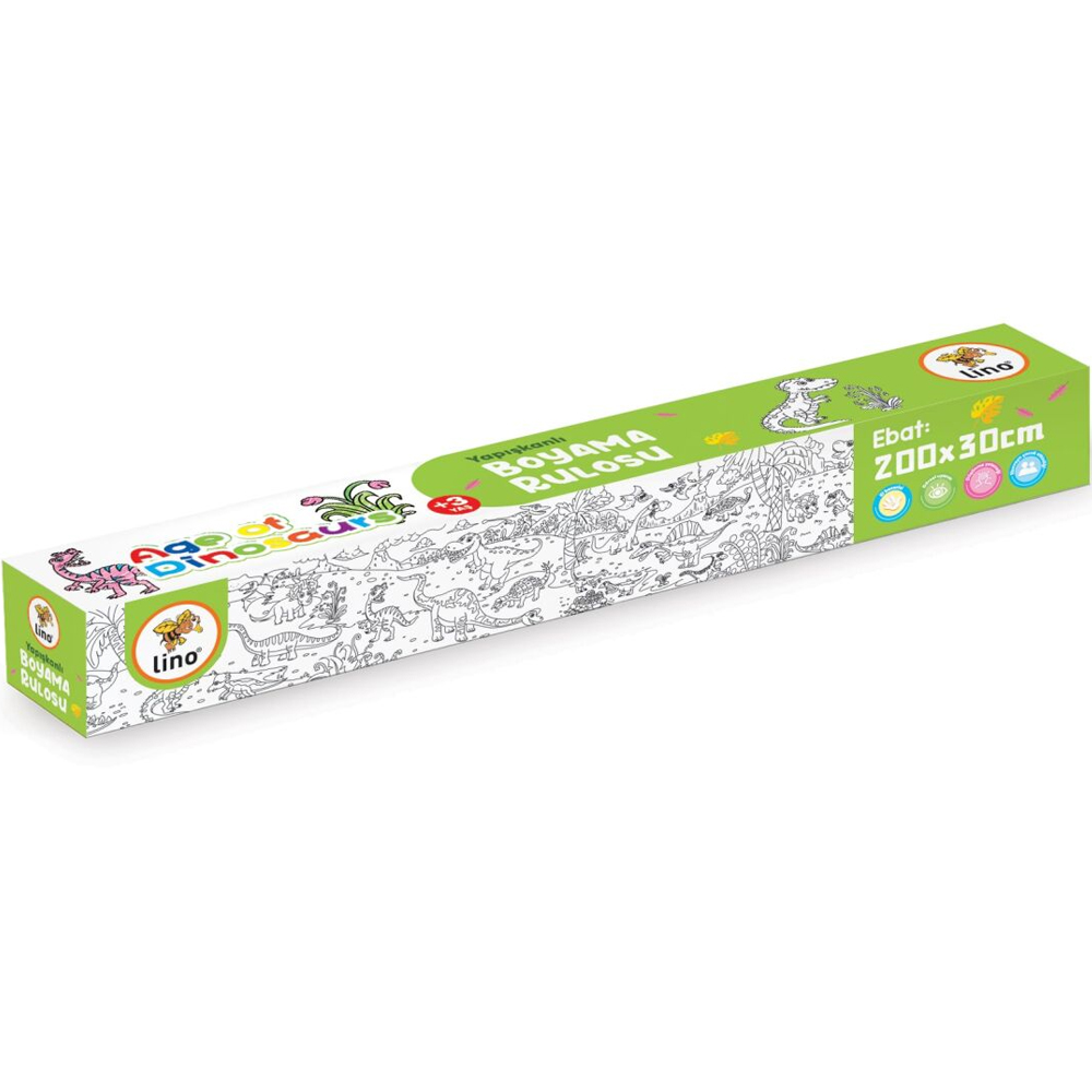 LİNO YAPIŞKANLI BOYAMA RULOSU AGE OF DİNOSAU 200X30 LS-202