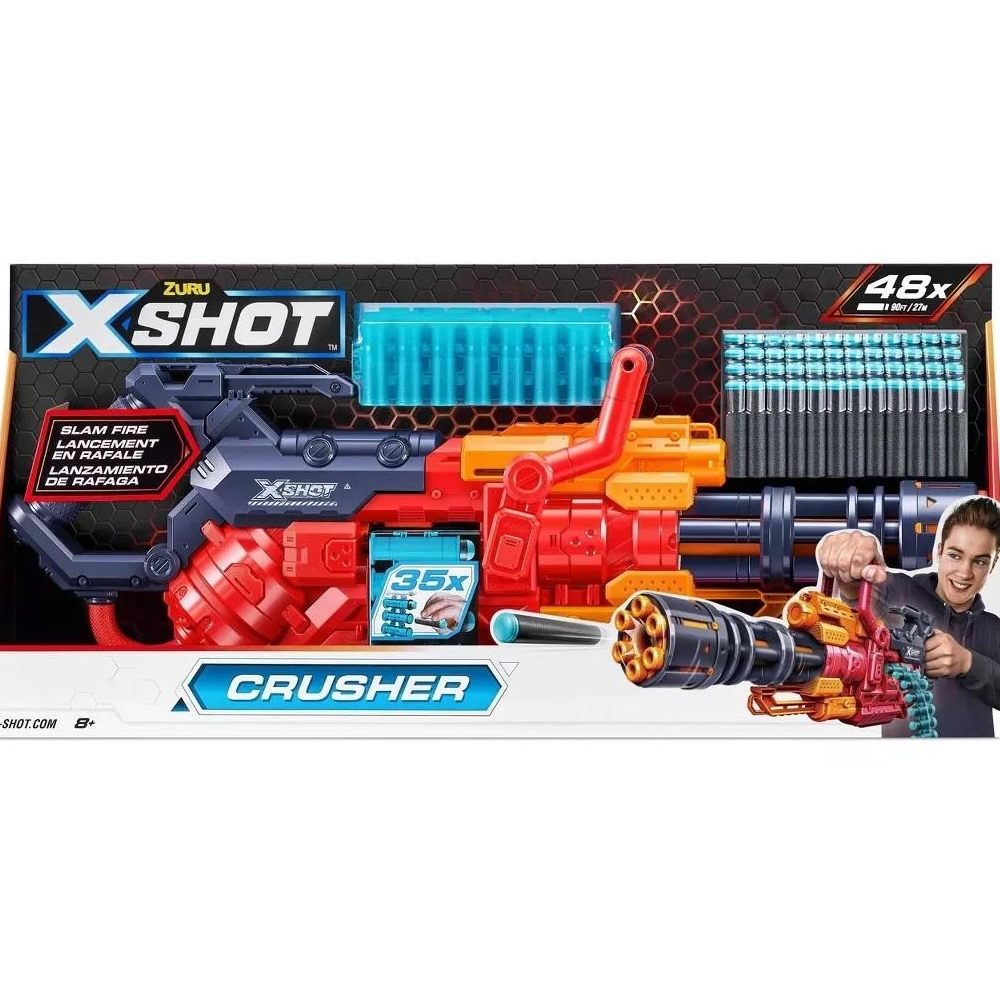 SUNMAN OYUNCAK SÜNGER ATAN SİLAH ZUR-X-SHOT EXCEL-CRUSHER 48 MERMİLİ
