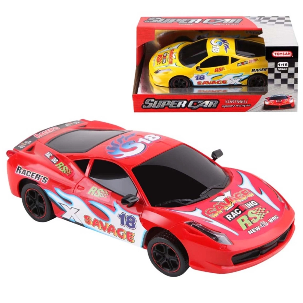 TOYSAN OYUNCAK SÜRTMELİ YARIŞ ARABASI 1:16 RACİNG SÜPER CAR