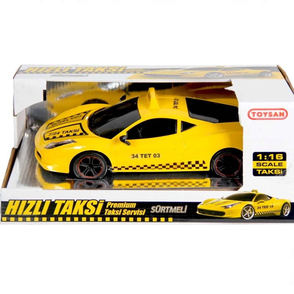 TOYSAN OYUNCAK SÜRTMELİ SARI TAKSİ 1:16 TAXİ CAR