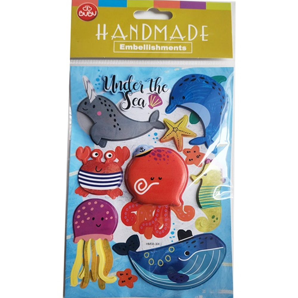 BU-BU HANDMADE STİCKERS DENİZ HAYVANLARI 12,5X23,5 BUBU-HMSB-304