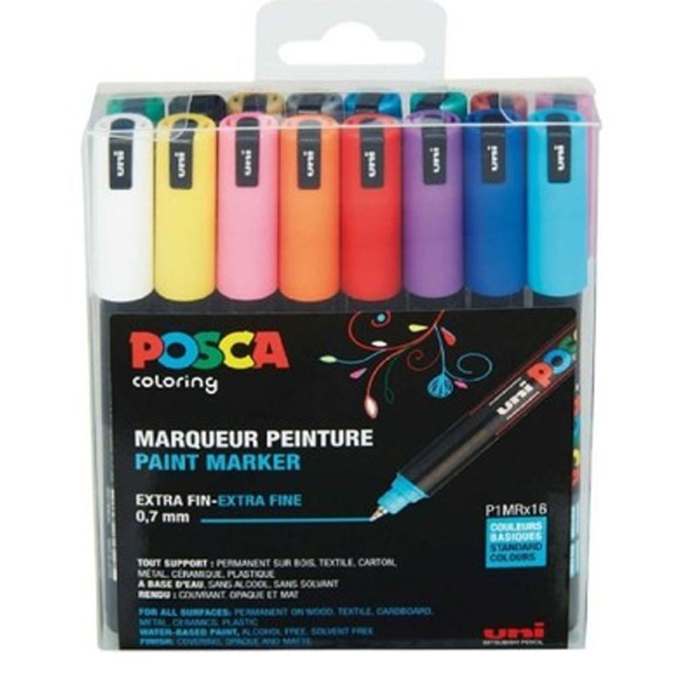 UNİ-BALL POSCA 0.7 SU BAZLI BOYAMA MARKÖRÜ 16 LI
