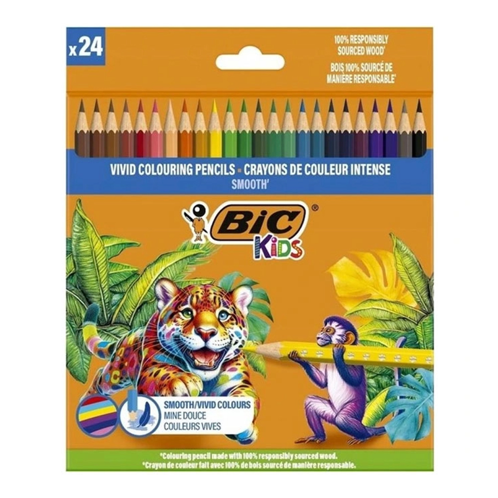 BİC KURU BOYA KALEMİ KİDS SMOOTH 24 RENK 525787
