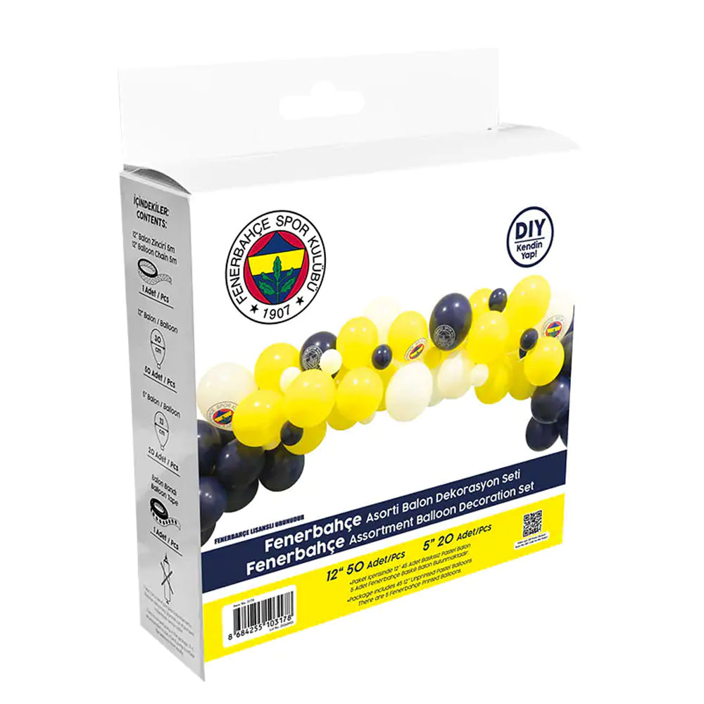 BALONEVİ FENERBAHÇE ASORTİ BALON DEKORASYON SETİ 70 Lİ