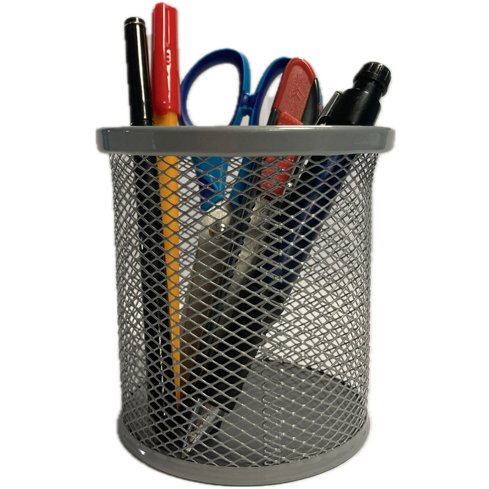 Bafix Kalemlik Metal Perforeli Silindir Silver Bfx-Mmk802G - 12'li Paket