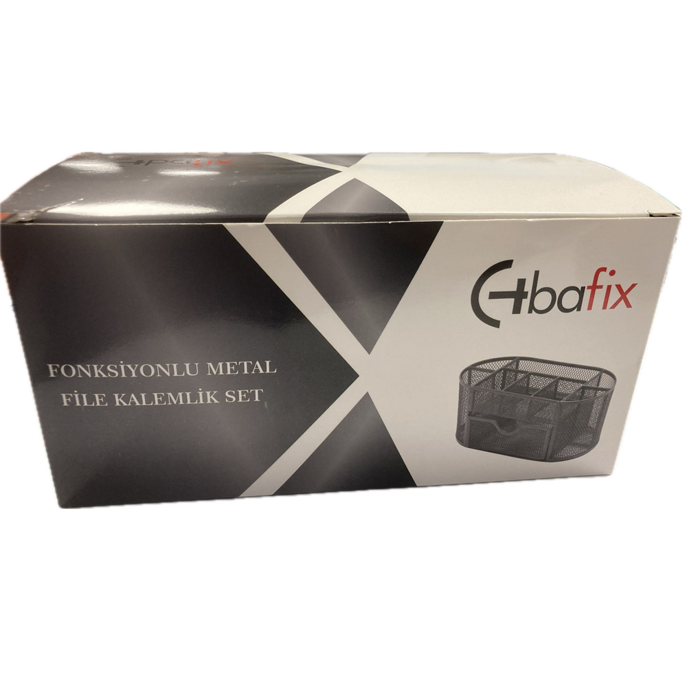 Bafix Masa Üstü Organizer Kalemlik Metal Perforeli Fonksiyonlu Siyah Bfx-Mmk9059S