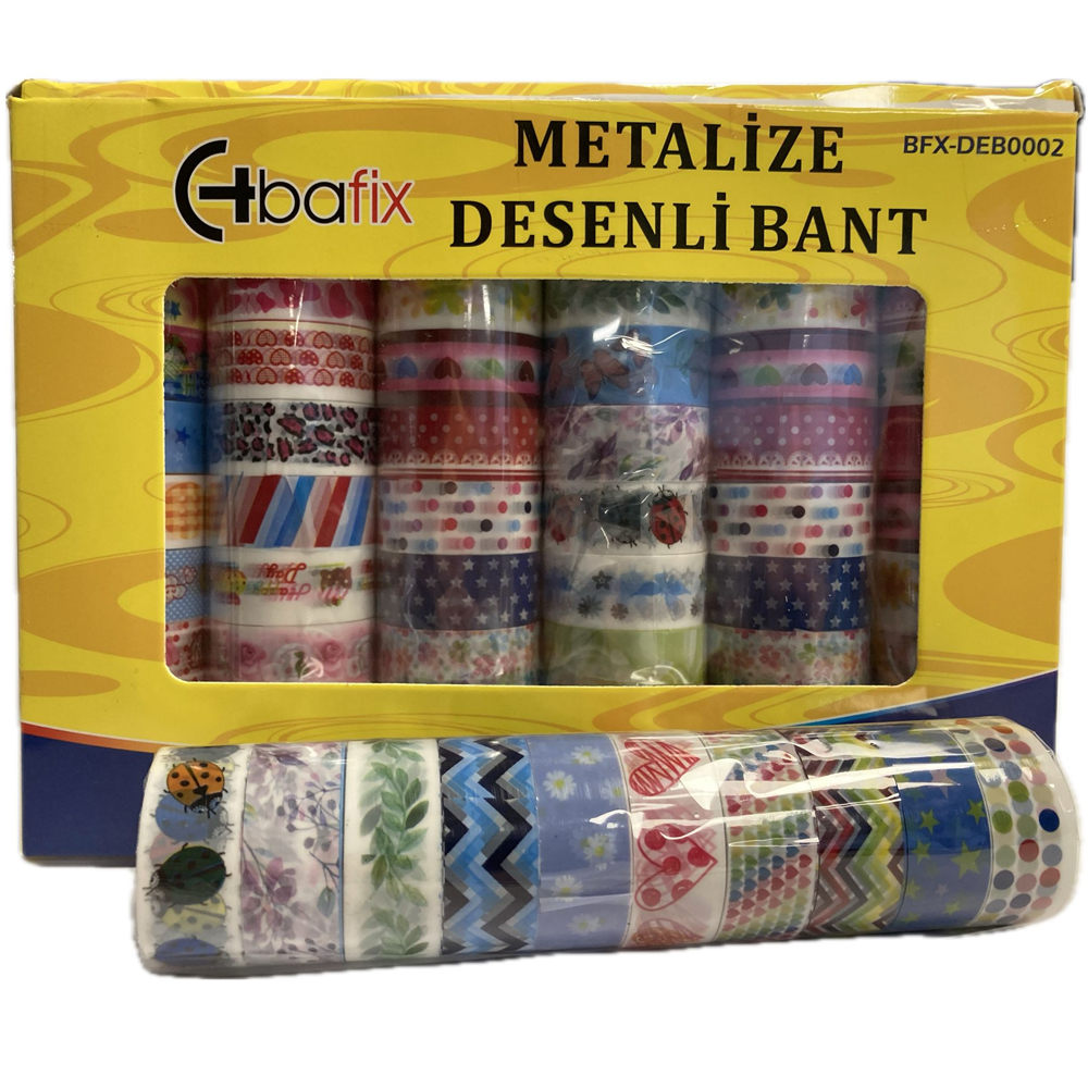 Bafix Desenli Bant Metalize 15 Mm X 5 Mt 60 Lı Bfx-Deb0002