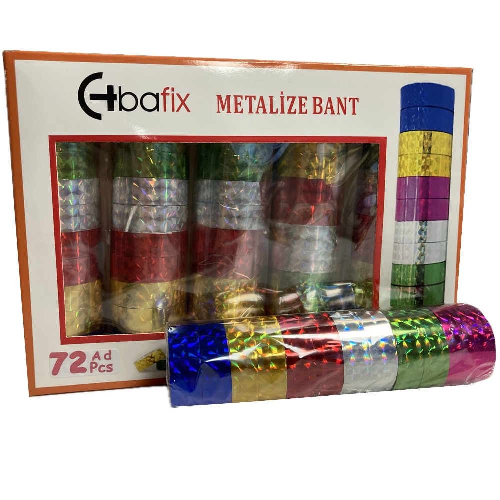 Bafix Desenli Bant Metalize 12 Mm X 2 Mt 72 Li Bfx-Deb0003