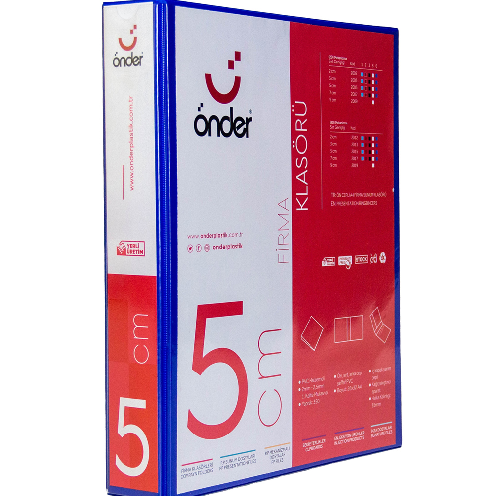 ÖNDER SUNUM KLASÖRÜ 4 HALKALI 50 MM A4 LACİVERT 2015-6