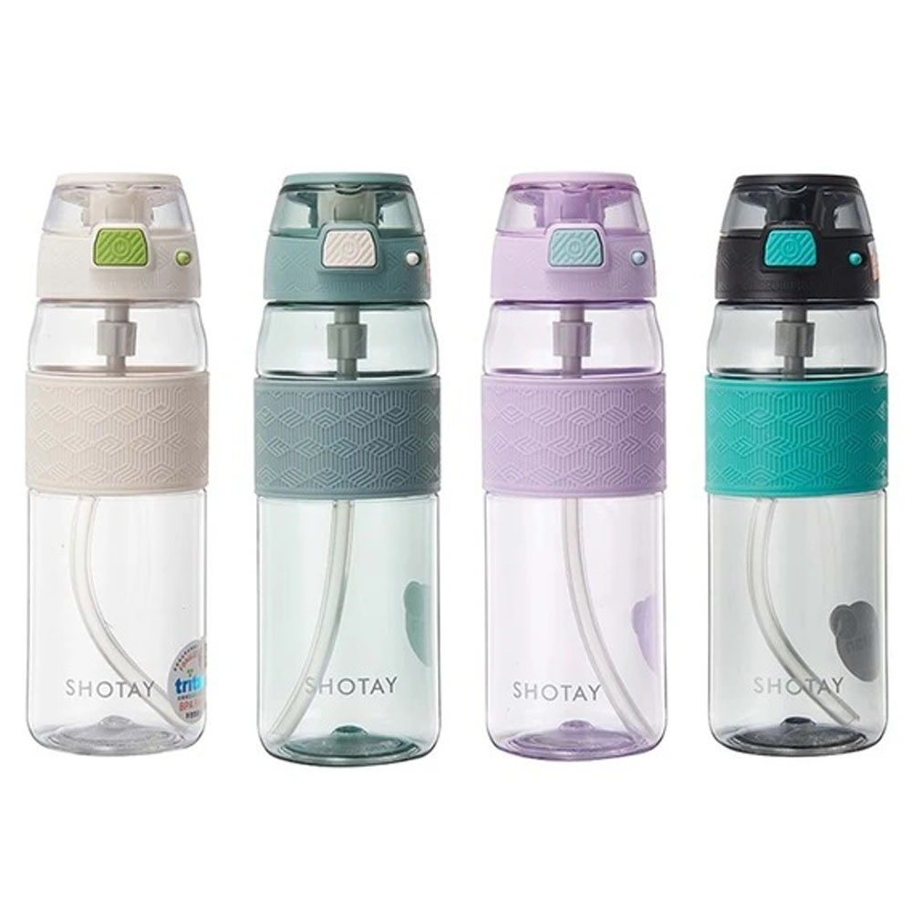 SHOTAY MATARA ŞEFFAF KAPAKLI ŞERİTLİ TRİTAN 600 ML SHT-ST-7202