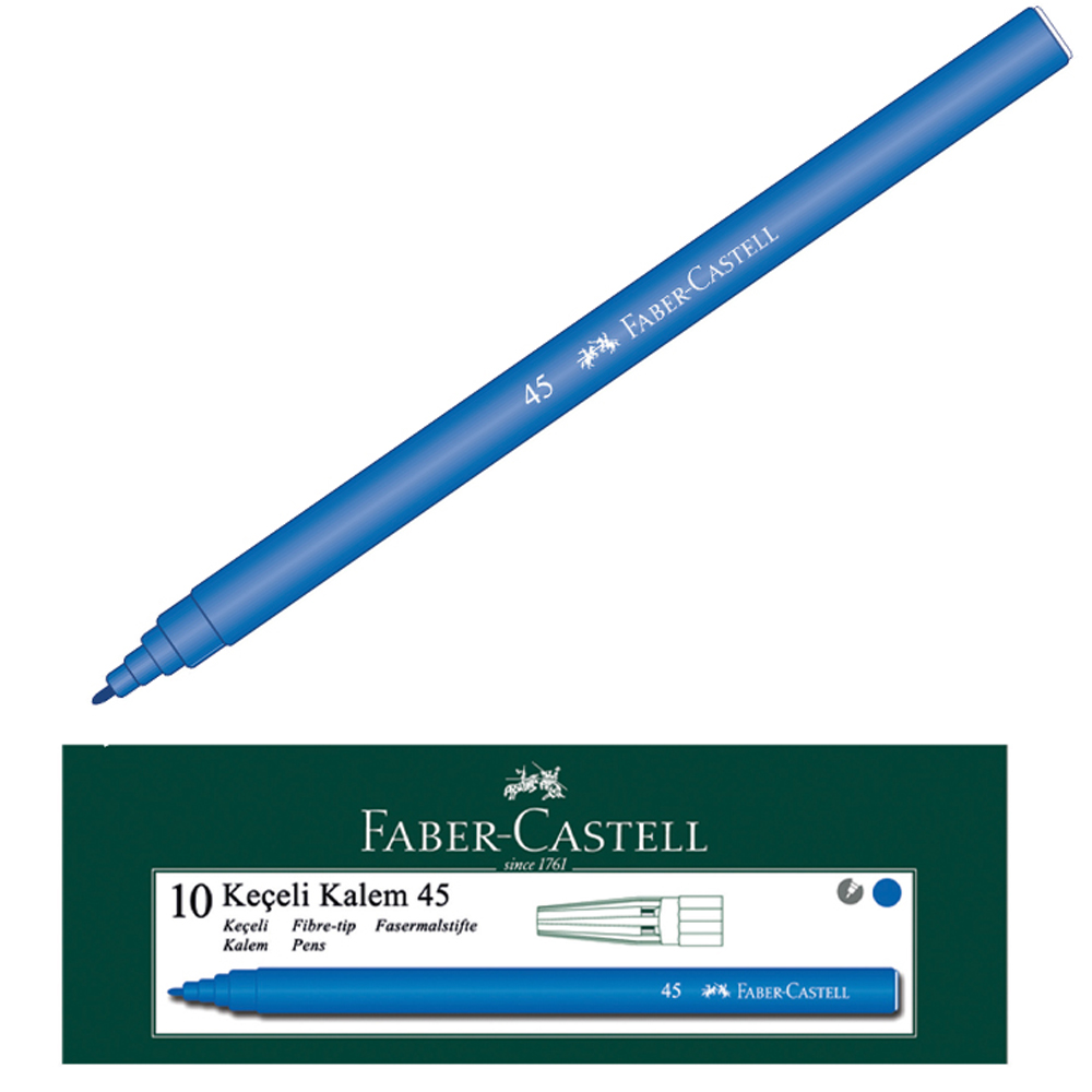 Faber-Castell Keçeli Kalem Mavi 5061 155001 - 10'lu Paket