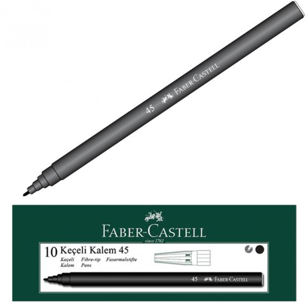 Faber-Castell Keçeli Kalem Siyah 5061 155002 - 10'lu Paket