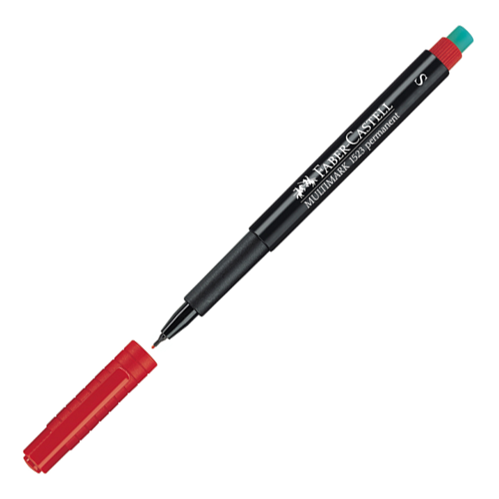 Faber-Castell Asetat Kalemi Permanent S Seri Kırmızı 15 23 21 - 10'lu Paket