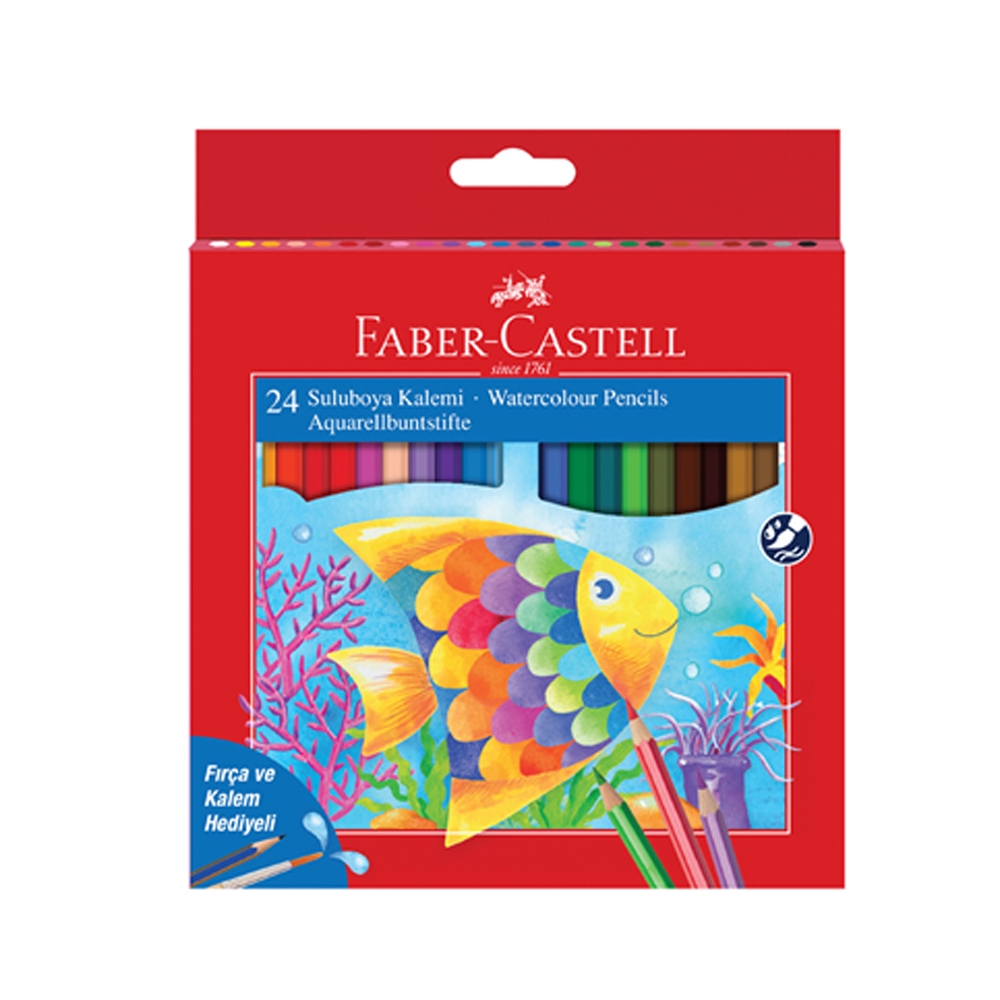 Faber-Castell Aquarell Kuru Boya 24 Renk Karton Kutu - 6'lı Paket