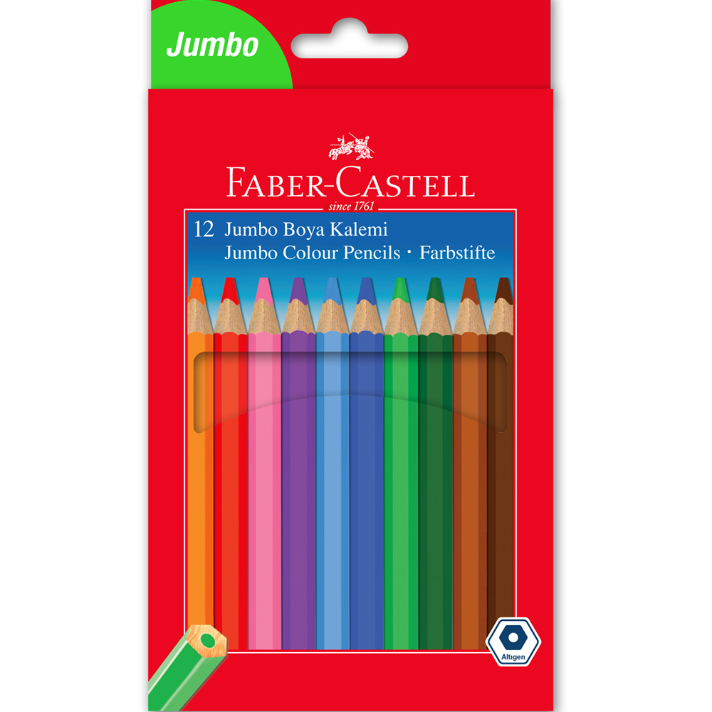 Faber-Castell Kuru Boya Jumbo Tam Boy 12 Renk 5171 95100 - 6'lı Paket