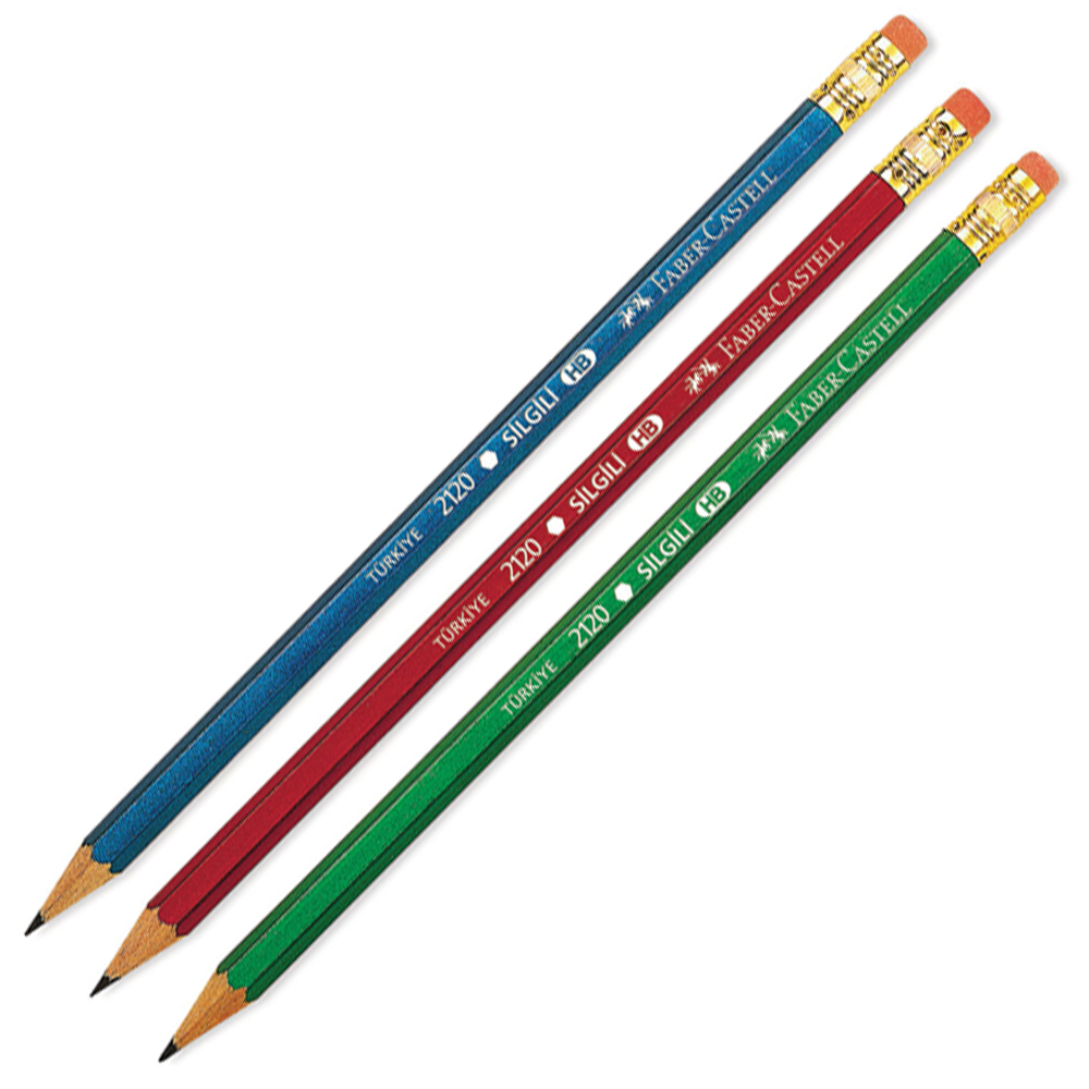 Faber-Castell Kurşun Kalem 2120 Köseli Silgili 2120 - 144'lü Paket