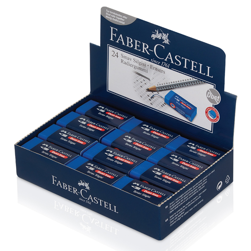 Faber-Castell Sınav Silgisi Dust Free 24 Lü Mavi (18 72 02) 5130187170 - 24'lü Paket