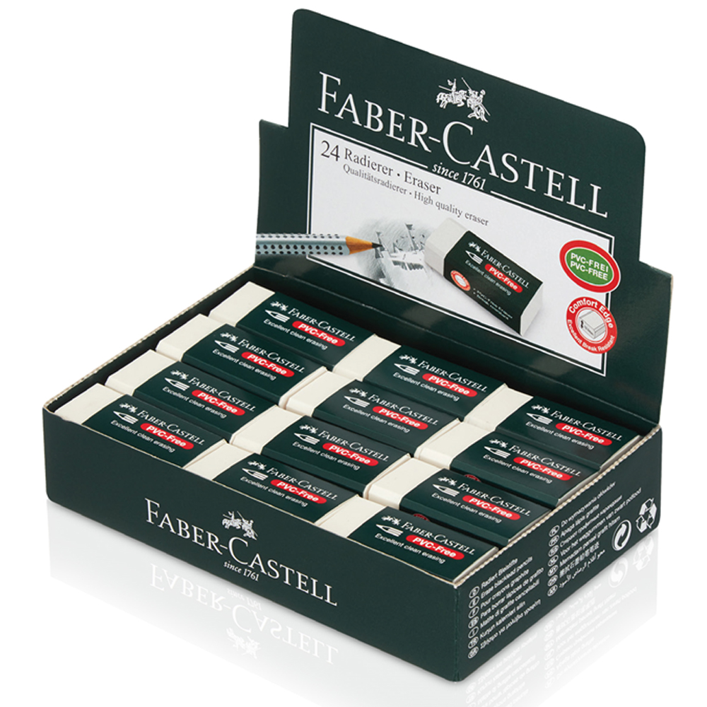 Faber-Castell Öğrenci Silgisi 24 Lü Beyaz (7085-24) 18 85 24 - 24'lü Paket