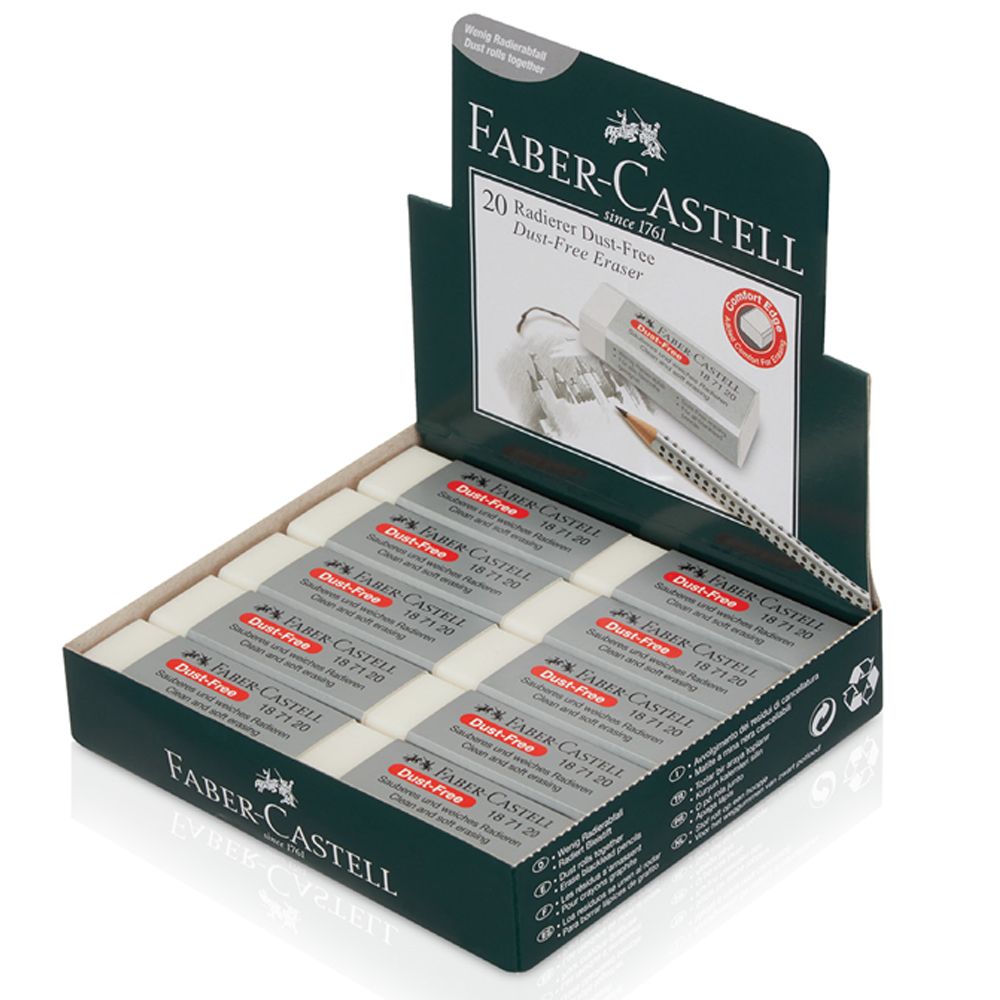 Faber-Castell Öğrenci Silgisi Dust Free 20 Li Beyaz 18 71 20 - 20'li Paket