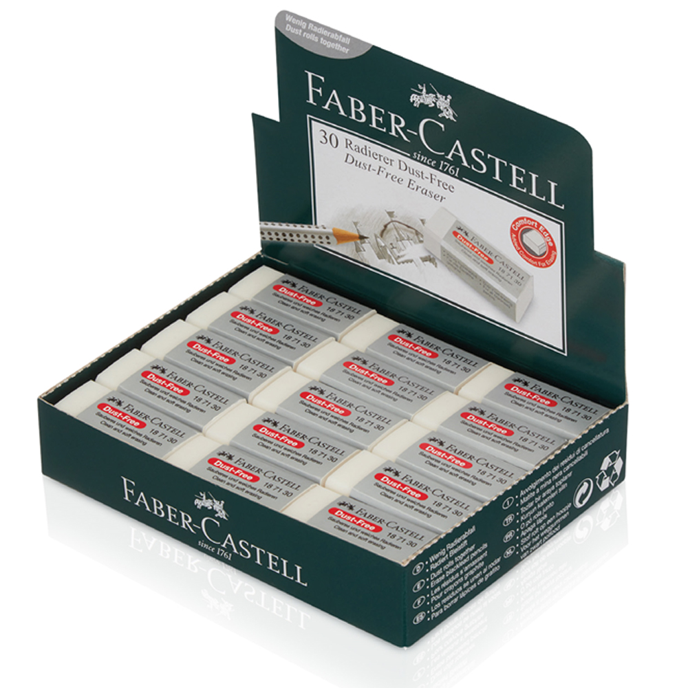 Faber-Castell Öğrenci Silgisi Dust Free 30 Lu Beyaz 18 71 30 - 30'lu Paket