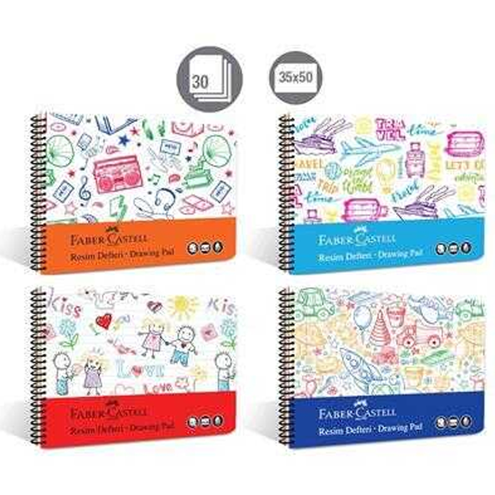 Faber-Castell Resim Defteri Plastik Kapak 2023 35X50 - 12'li Paket