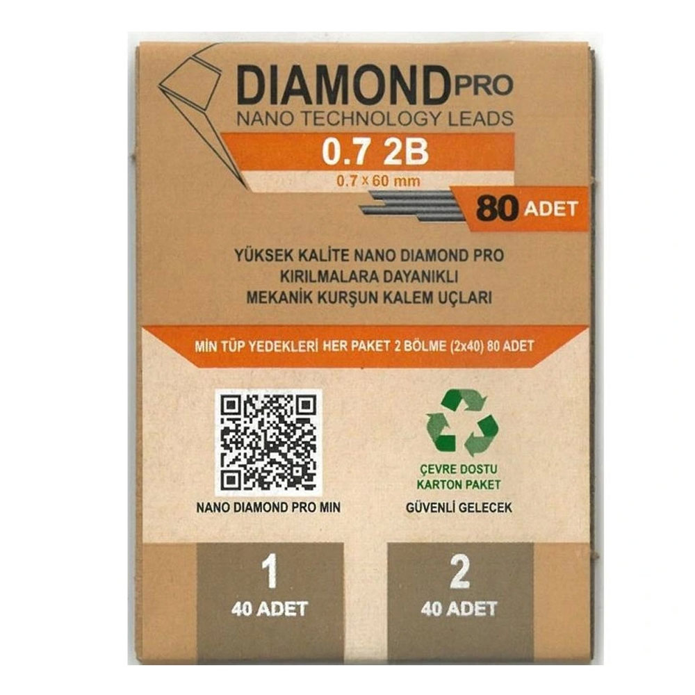 UNİ-BALL VERSATİL KALEM YEDEĞİ NANO DIOMAND PRO 2B 0.7 MM 80 Lİ NDP-07-80 2B