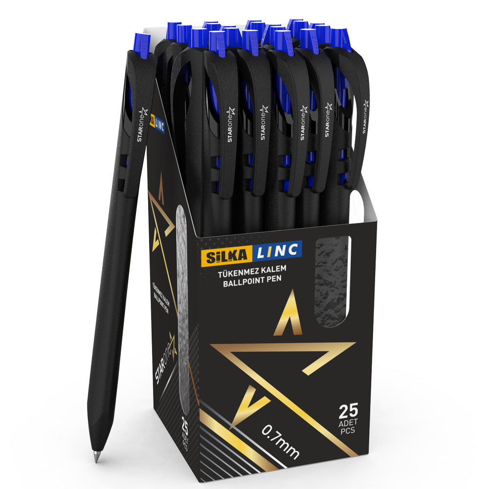 Silka Lınc Tükenmez Kalem Starone 0,7 Mm Mavi 25 Li