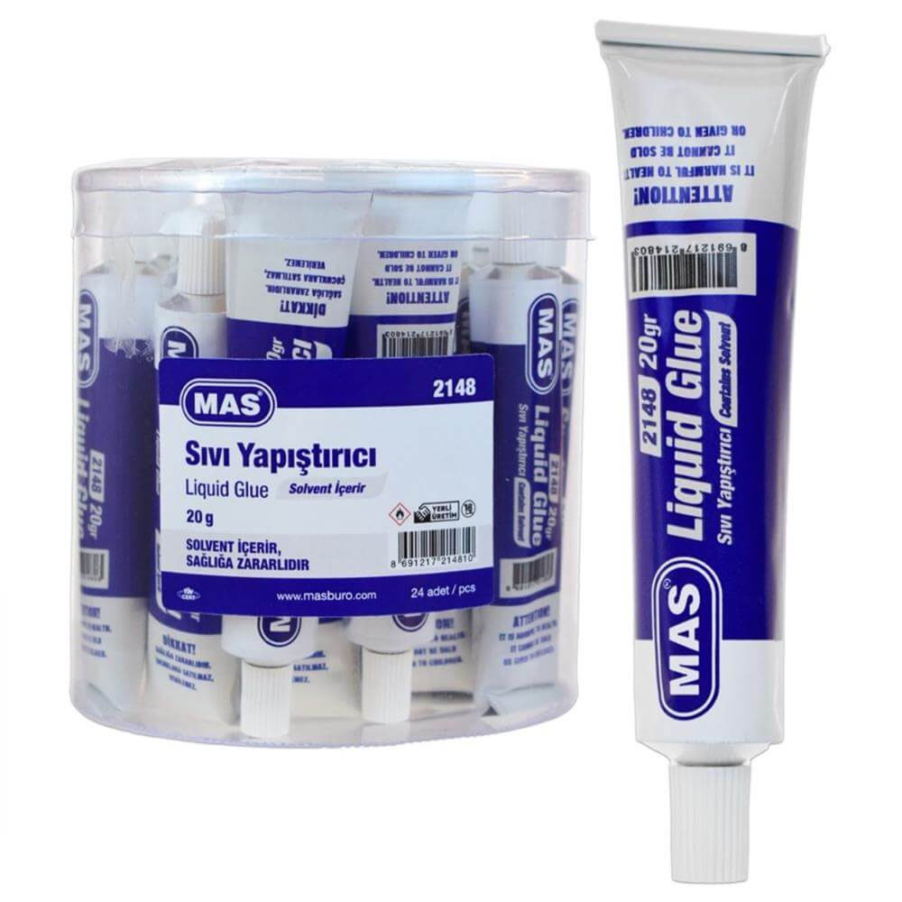 MAS SIVI YAPIŞTIRI TÜPTE 20 GR SOLVENT İÇERİR 2148