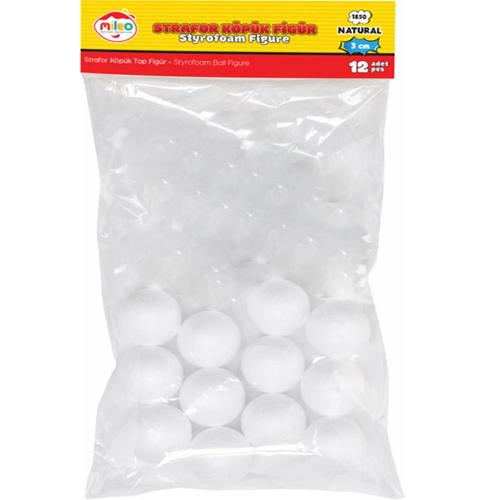 MİLEO STRAFOR KÖPÜK FİGÜR TOP 3 CM 12 Lİ 1850
