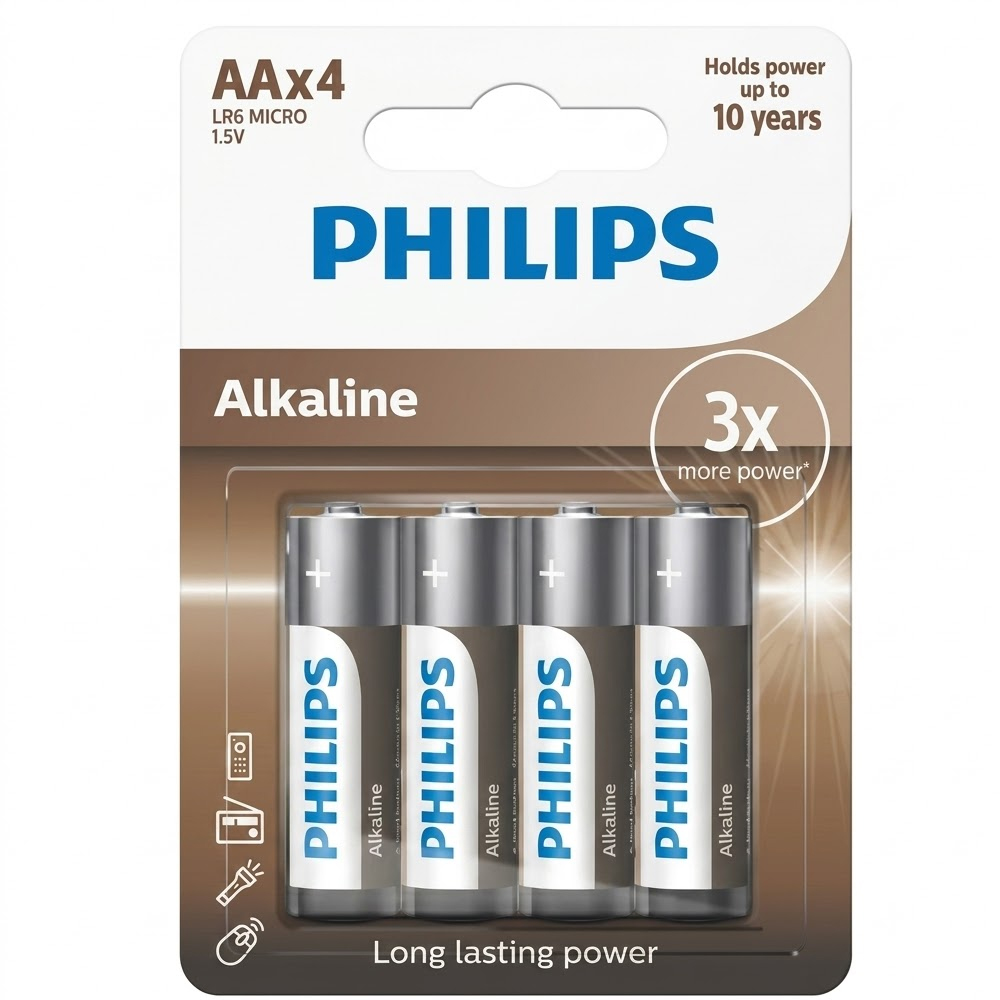 PHİLİPS ALKALİN KALEM PİL AA 4 LÜ