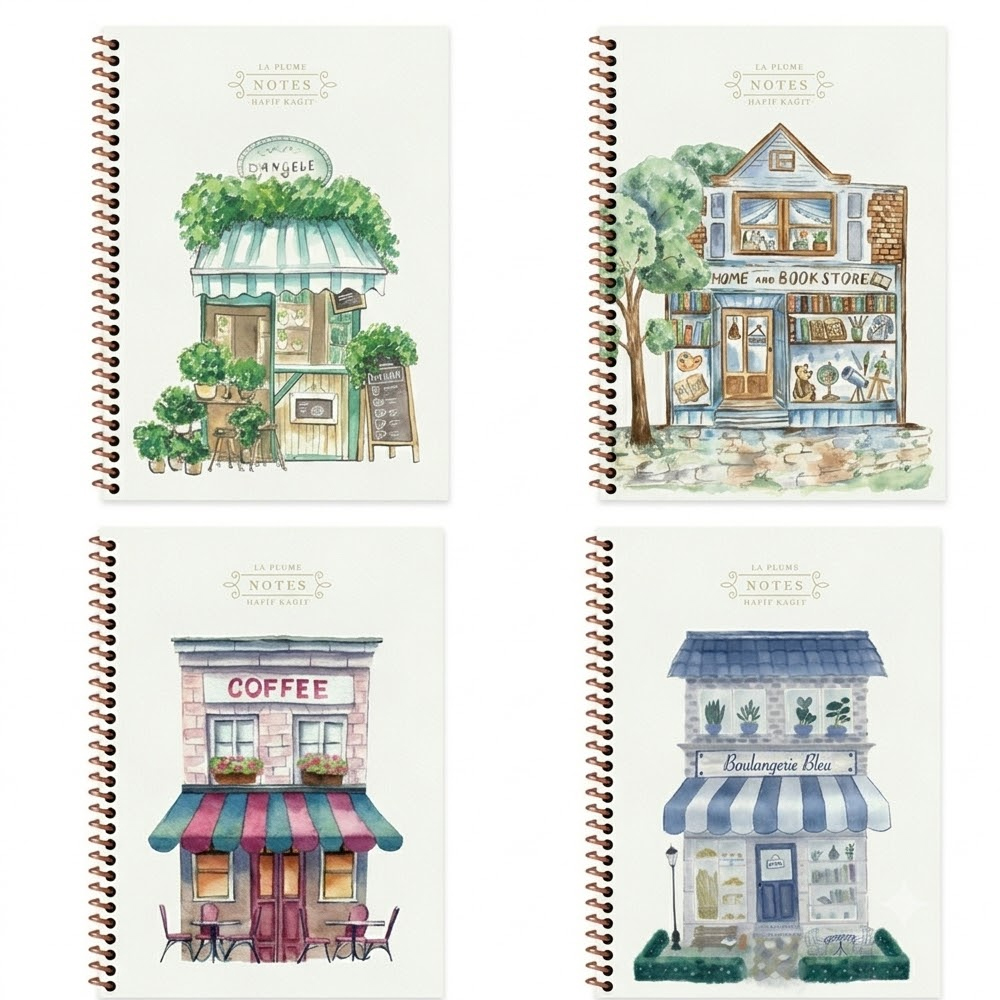 KESKİN COLOR DEFTER SPİRALLİ KARTON KAPAK 16,5X22,5 80 YP.KARELİ LA PLUME SHOP