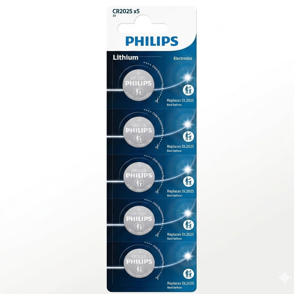 PHİLİPS LİTHİUM PİL CR2025 3.0V 5 Lİ