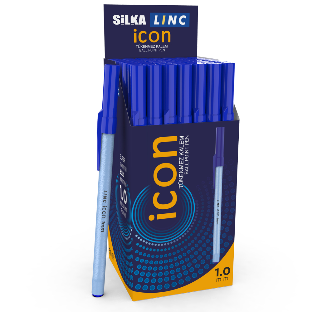 Silka Lınc Icon Tükenmez Kalem 1 Mm Mavi 50 Li - 50'li Paket