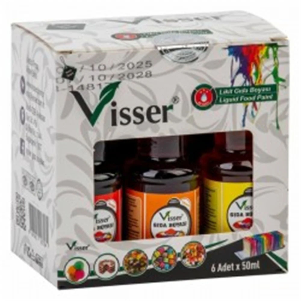 MİSYON VİSSER LİKİT GIDA BOYASI KARIŞIK 6 LI MSY-0132