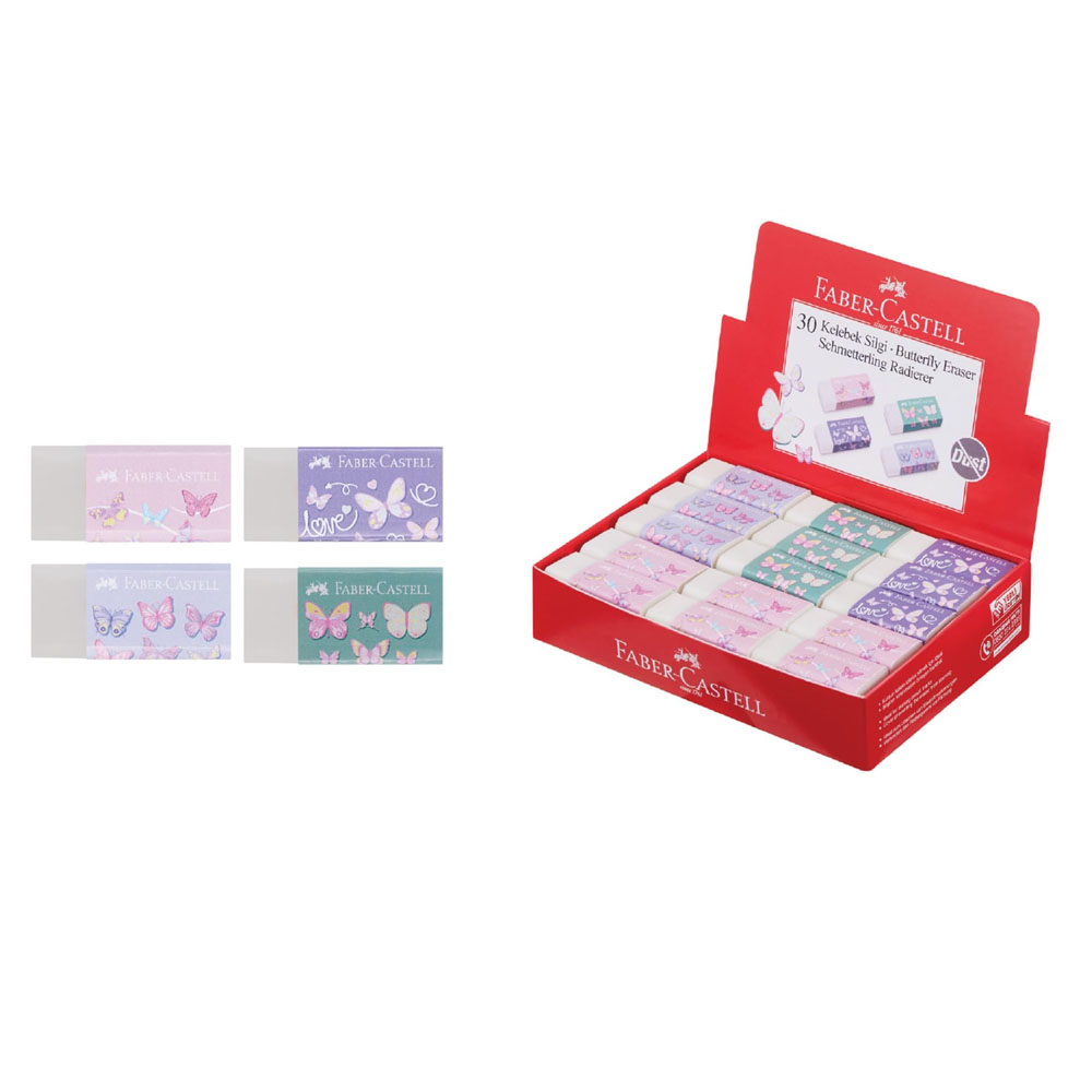 Faber-Castell Kelebek Silgi Dust-Free 30X - 30'lu Paket