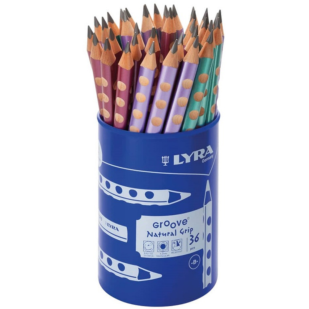 LYRA KURŞUN KALEM GROOVE GRAPHİTE 36LI POT - B METALİK 3 RENK (PEMBE-MOR-TURKUAZ)
