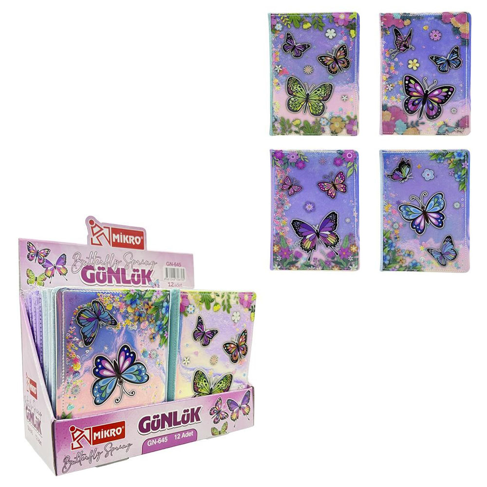MİKRO GÜNLÜK DEFTER BUTTERFLY SPRİNG GN-645