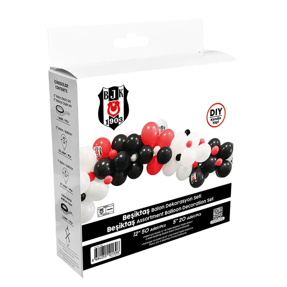 BALONEVİ BEŞİKTAŞ ASORTİ BALON DEKORASYON SET 70Lİ