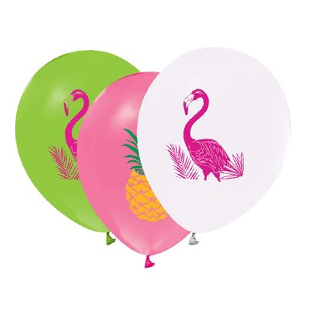 BALONEVİ BALON 2+1 FLAMİNGO BASKILI 12" 8 Lİ