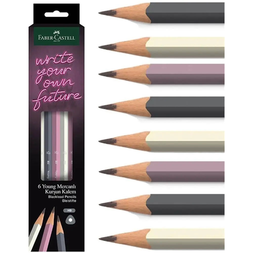 Faber Young Mercanlı Kurşun Kalem Hb Üçgen 6Lı - 6'lı Paket