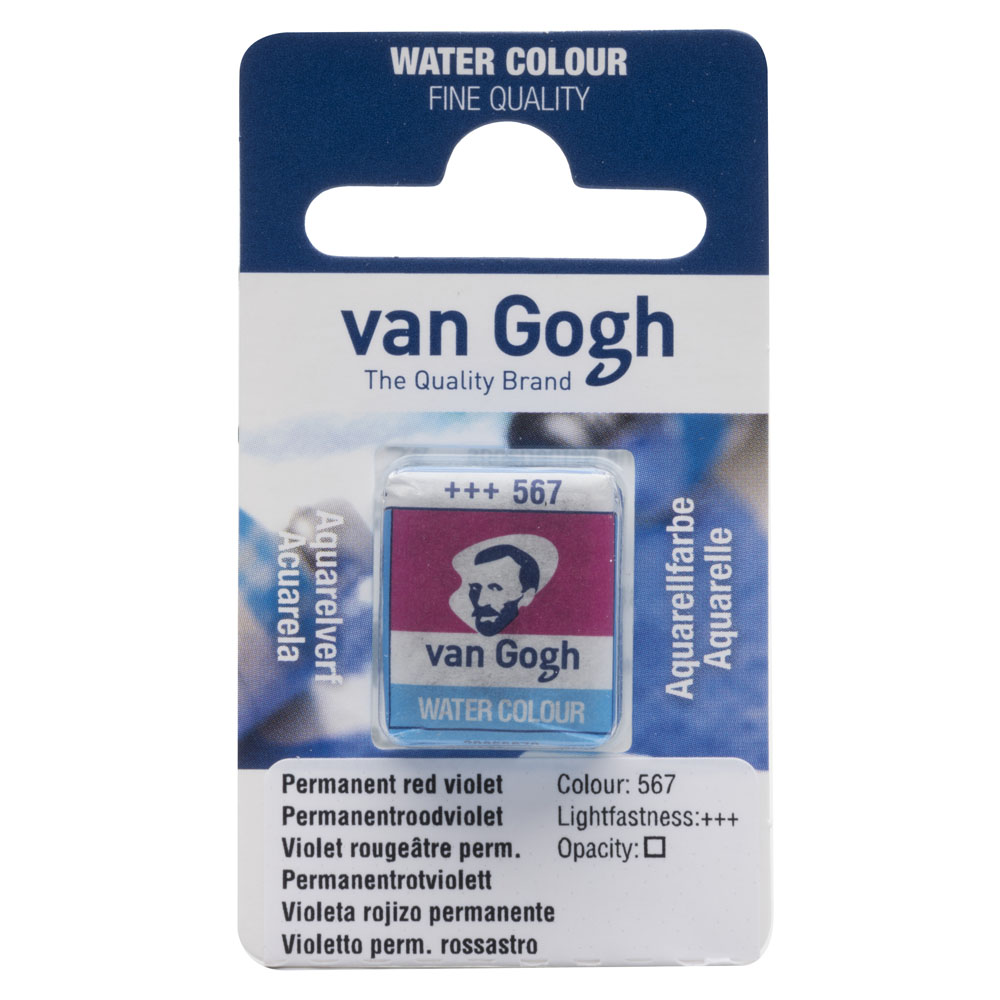 VAN GOGH WATERCOLOUR PAN PERMANENT RED VİOLET 567